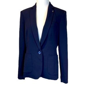 Tommy Hilfiger Blazer Navy Blue, lapel branding, Single-Button Patriotic Size 6
